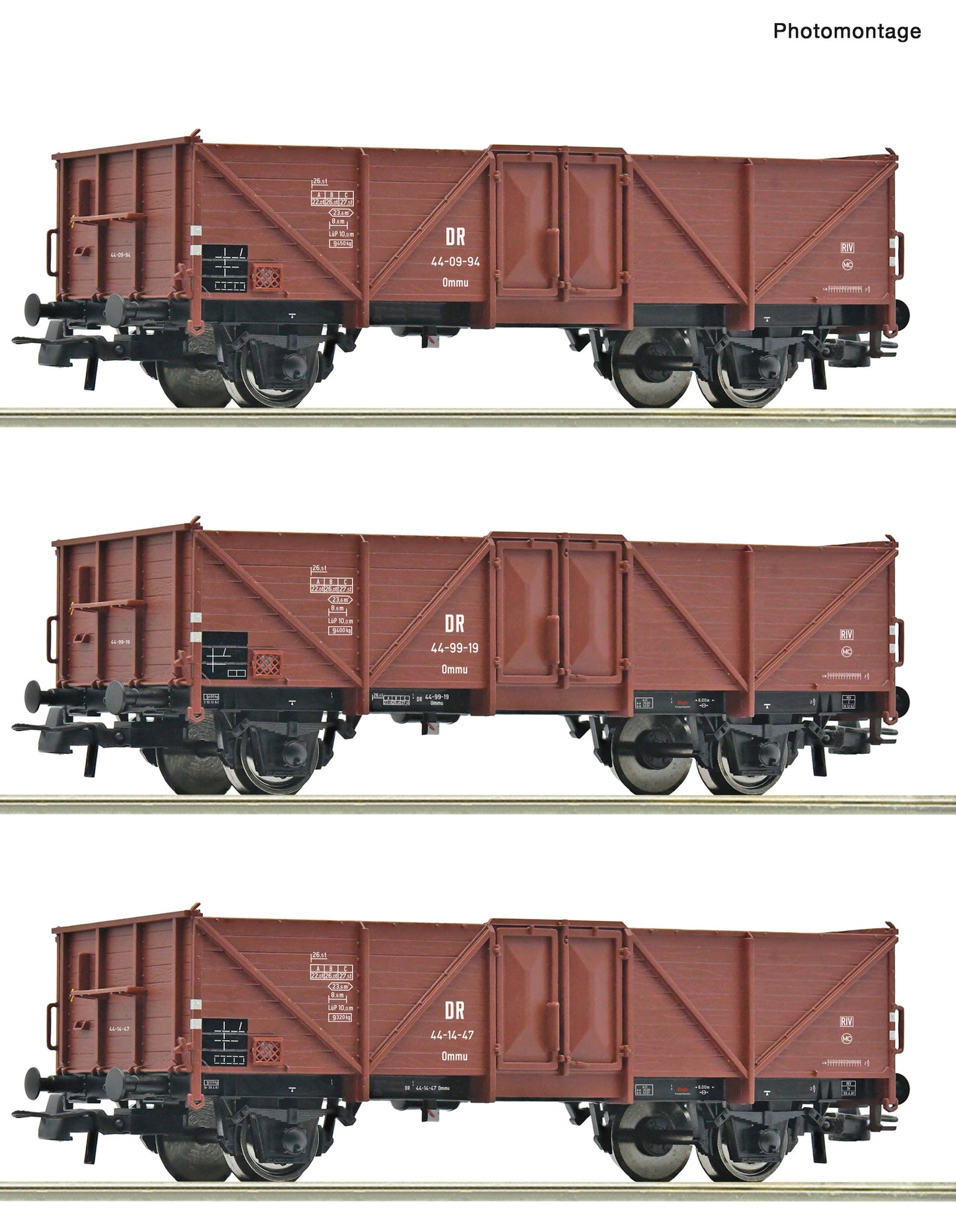 Roco DR Ommu Open Wagon Set (3) III RC6600115 HO Gauge