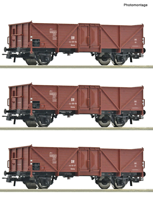 Roco DR Ommu Open Wagon Set (3) III RC6600115 HO Gauge