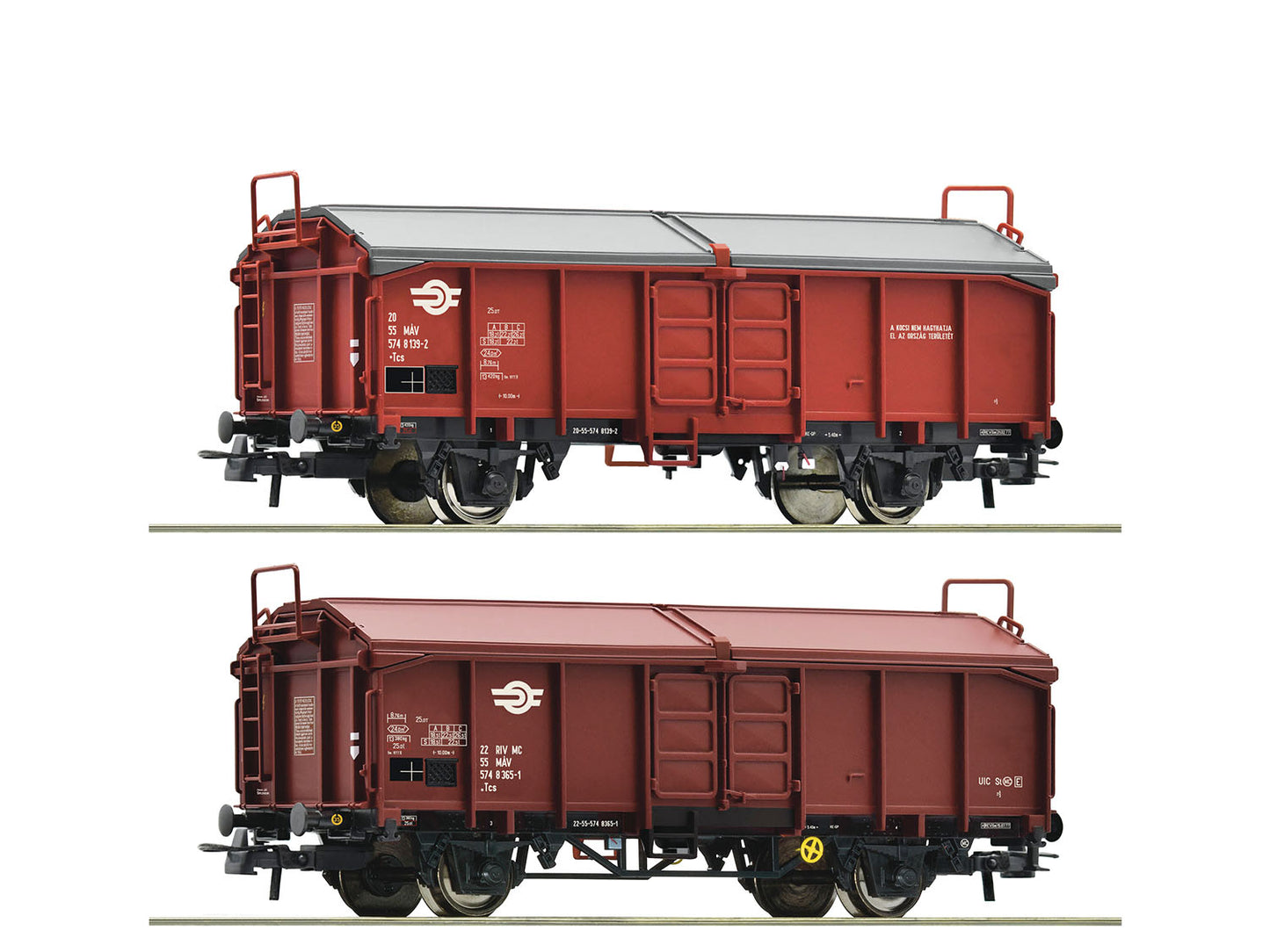 Roco MAV Tcs Sliding Roof Wagon Set (2) IV RC6600116 HO Gauge