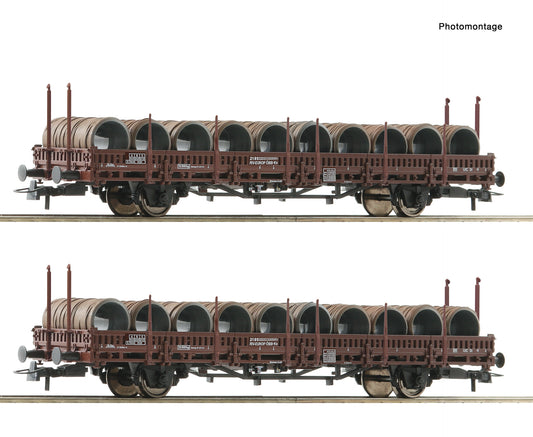 Roco OBB Ks Swivel Type Stake Wagon w/Wire Reel Load Set (2) IV 6600120 HO Gauge