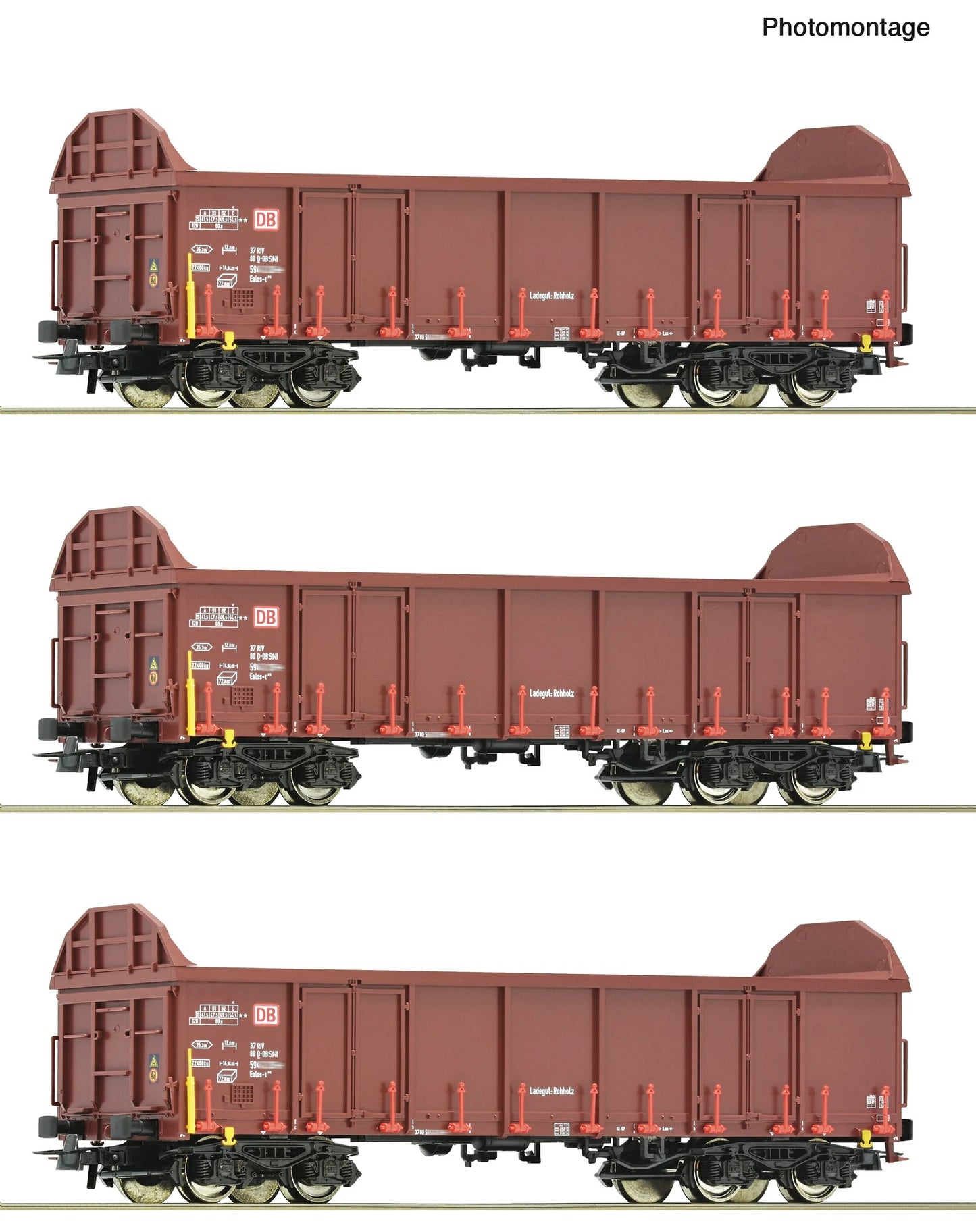 Roco DBAG Ealos-t Open Wagon Set (3) V RC6600131 HO Gauge