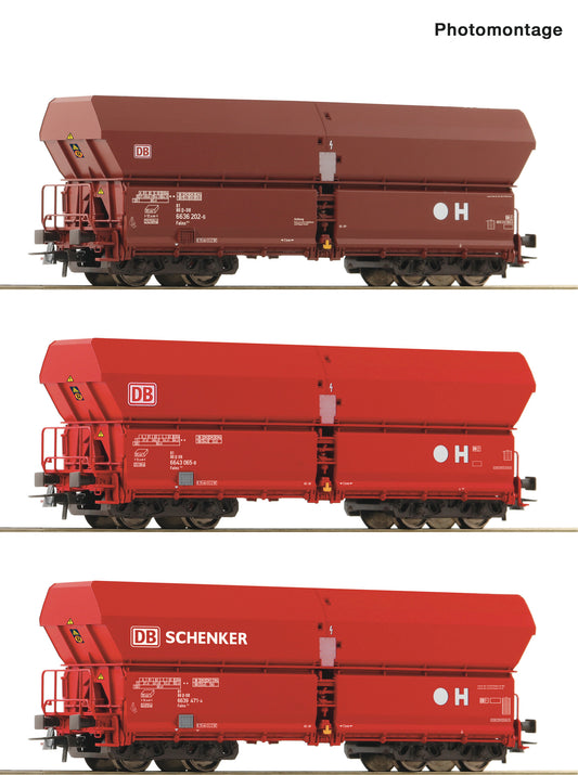 Roco DBAG Falns Self Unloading Hopper Wagon Set (3) VI RC6600135 HO Gauge