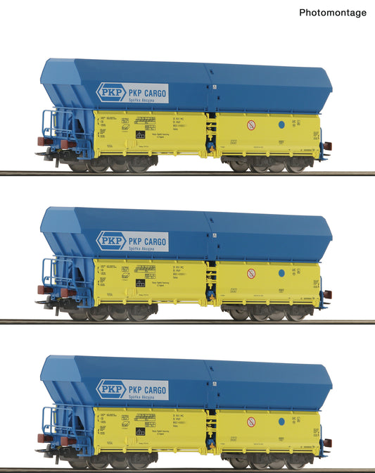 Roco PKP Falns Self Unloading Hopper Wagon Set (3) V RC6600136 HO Gauge