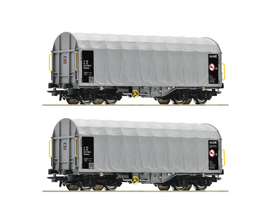 Roco CD Shimmns Sliding Tarpaulin Wagon Set (2) V RC6600144 HO Gauge