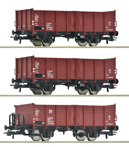 Roco DR El-u(Omu) Open Wagon Set (3) IV RC6600146 HO Gauge
