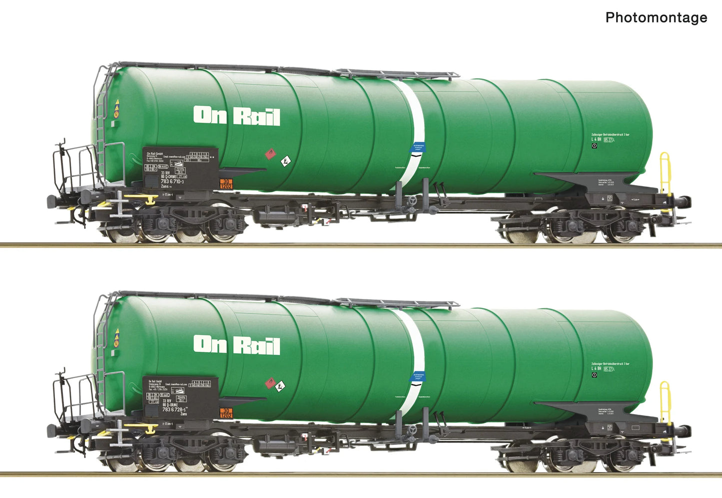Roco Onrail Zans Bogie Tank Wagon Set (2) VI RC6600147 HO Gauge
