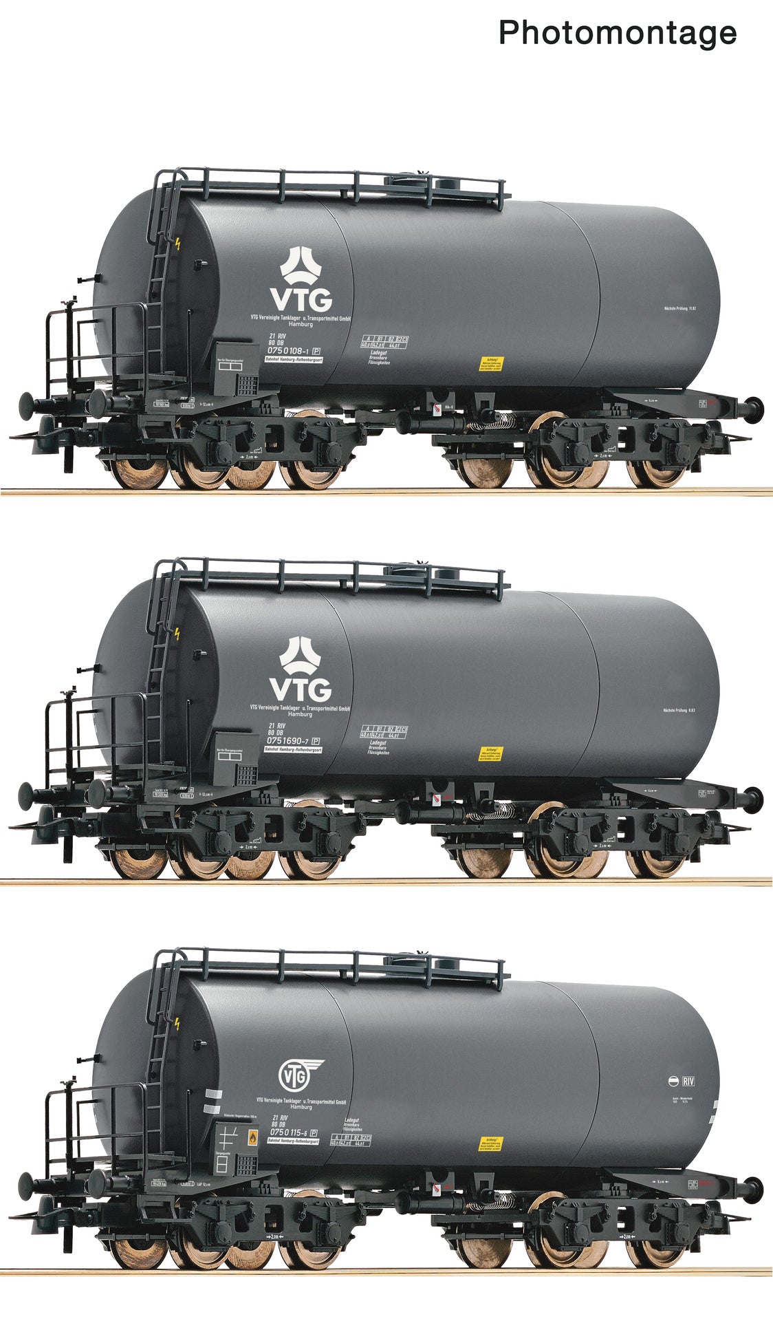 Roco DB/VTG Bogie Tank Wagon Set (3) IV RC6600162 HO Gauge