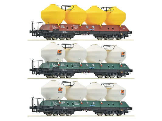 Roco CD Uacs Silo Wagon Set (3) VI RC6600180 HO Gauge