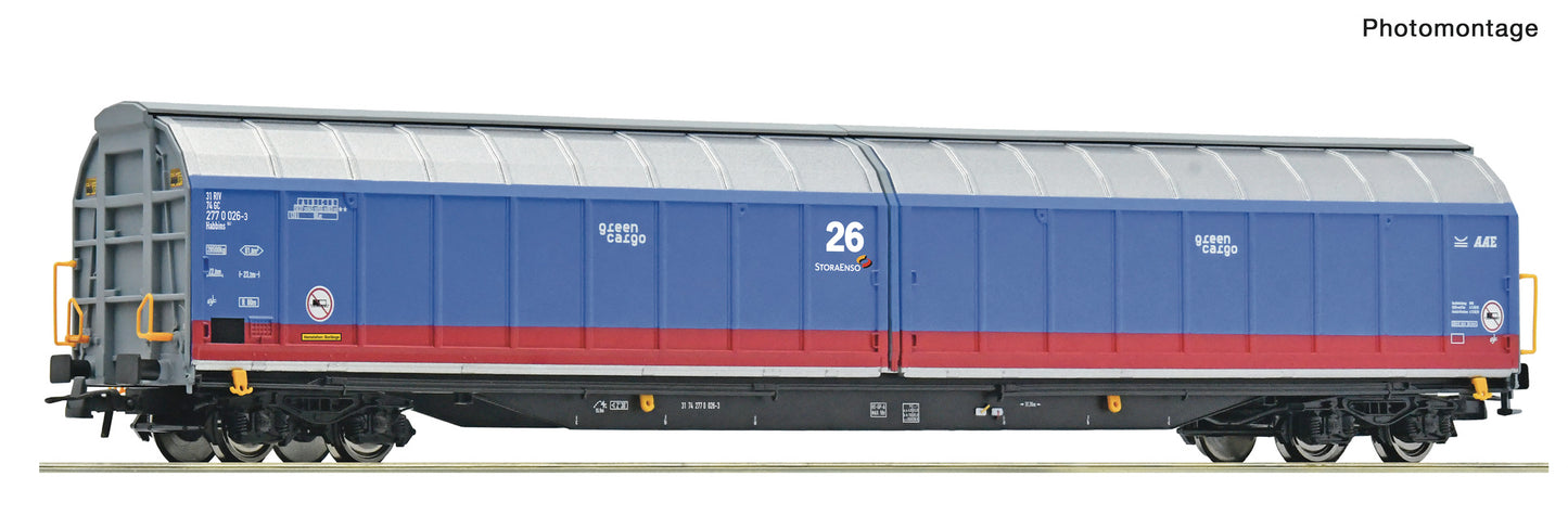 Roco Green Cargo Habbins Sliding Wall Wagon VI RC6600200 HO Gauge