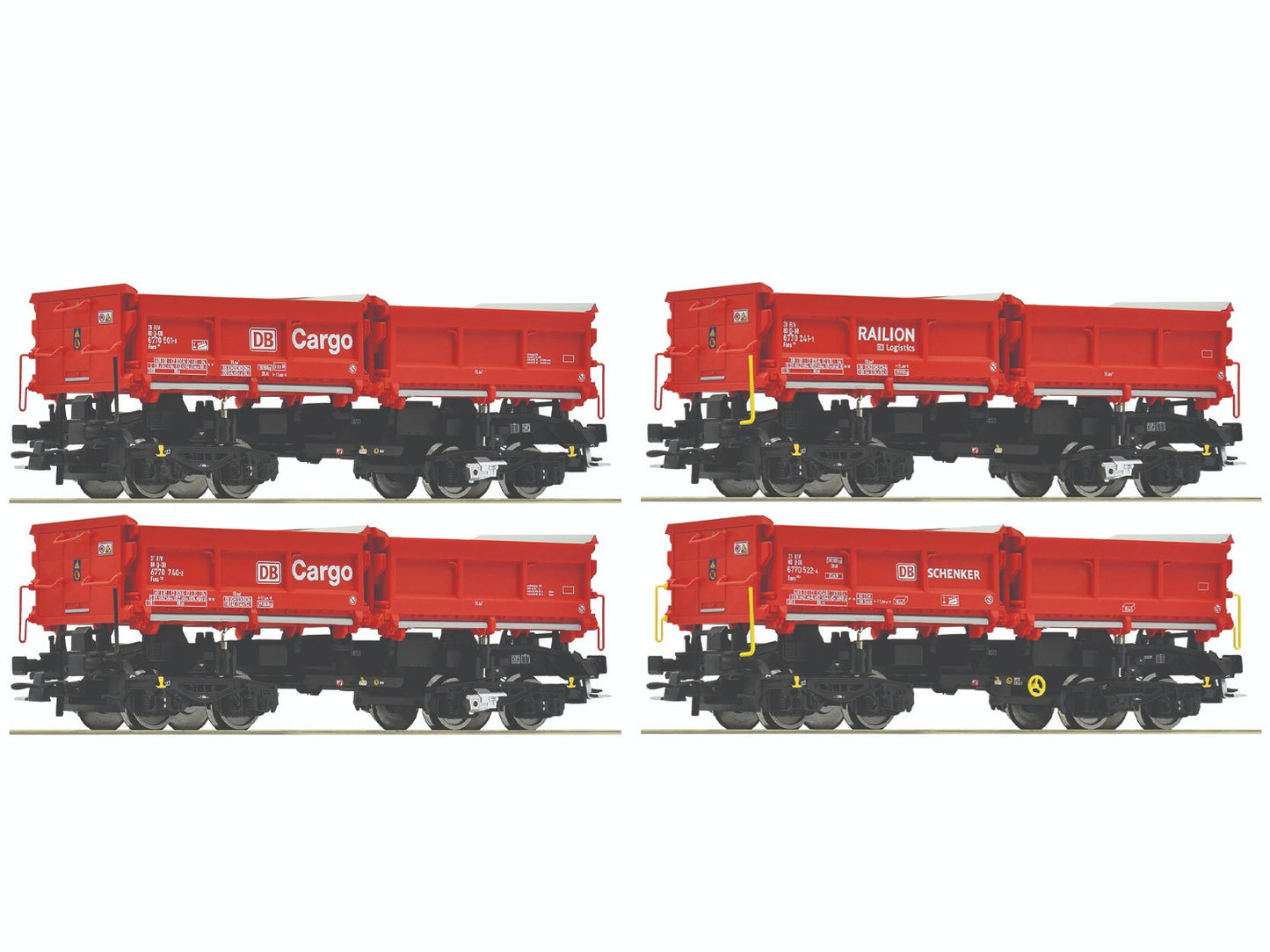 Roco DBAG Fans128 Dump Wagon Set (4) VI RC6600202 HO Gauge