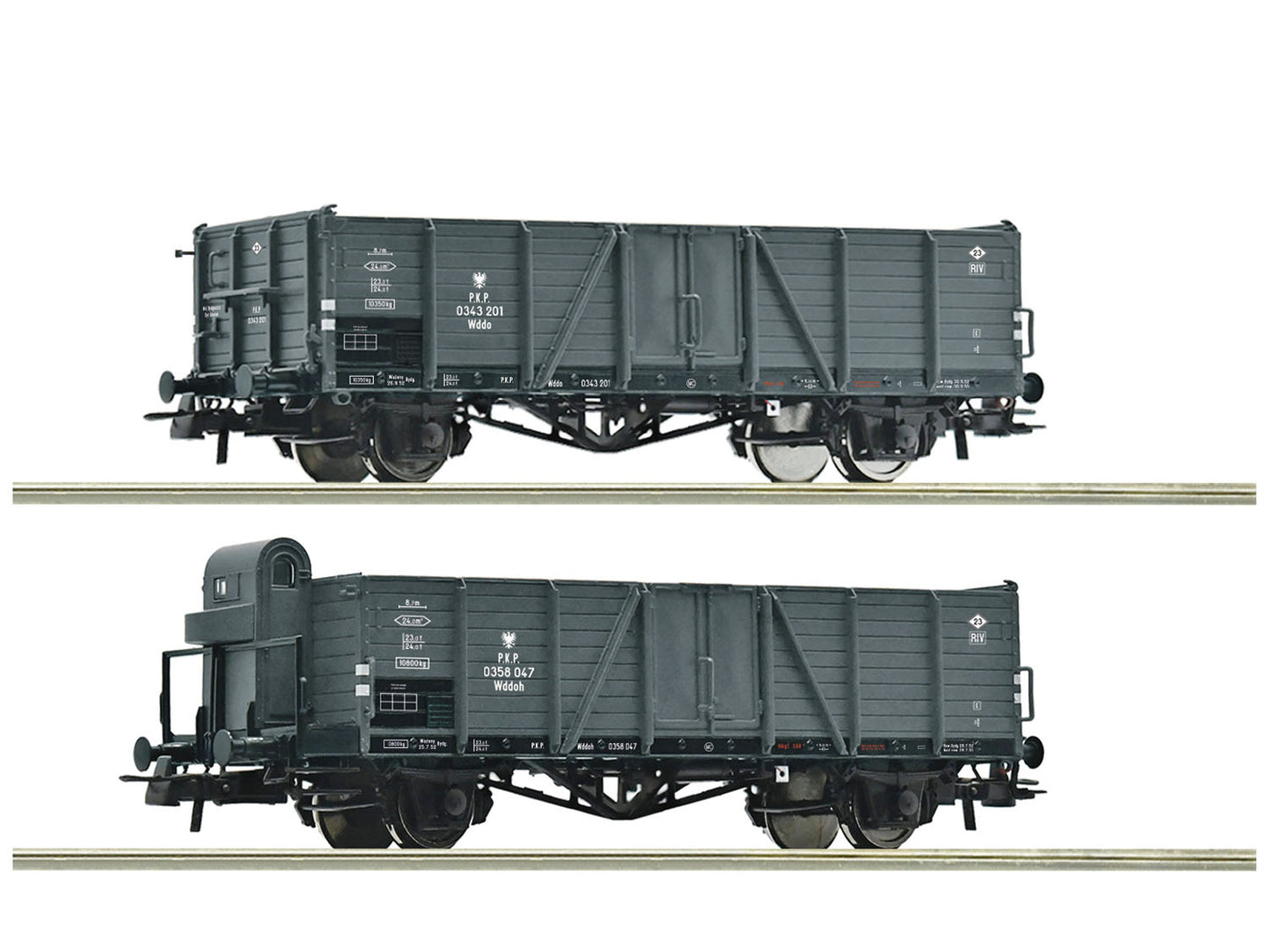 Roco PKP Wddo/Wddoh Open Wagon Set (2) III RC6600216 HO Gauge