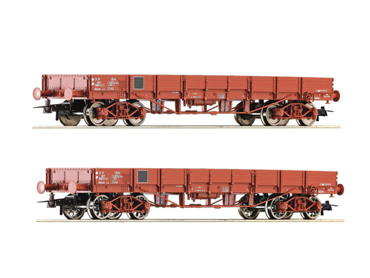 Roco 6600224 SNCF TP Low Sided Bogie Wagon Set (2) III HO Gauge