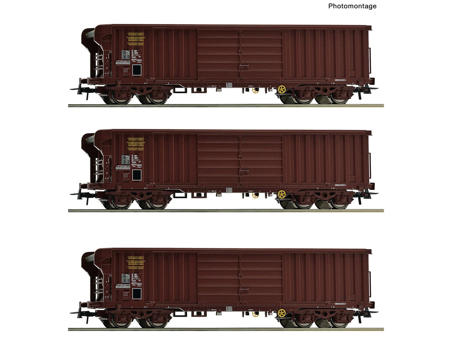 Roco 6600285 SNCF Taems Bogie Roll Roof Wagon Set (3) IV HO Gauge