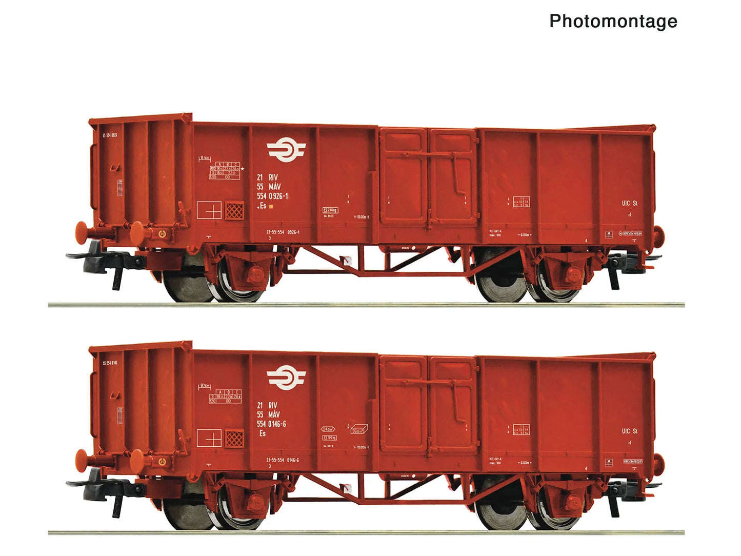 Roco 6600301 MAV Es Open Wagon Set (2) V HO Gauge