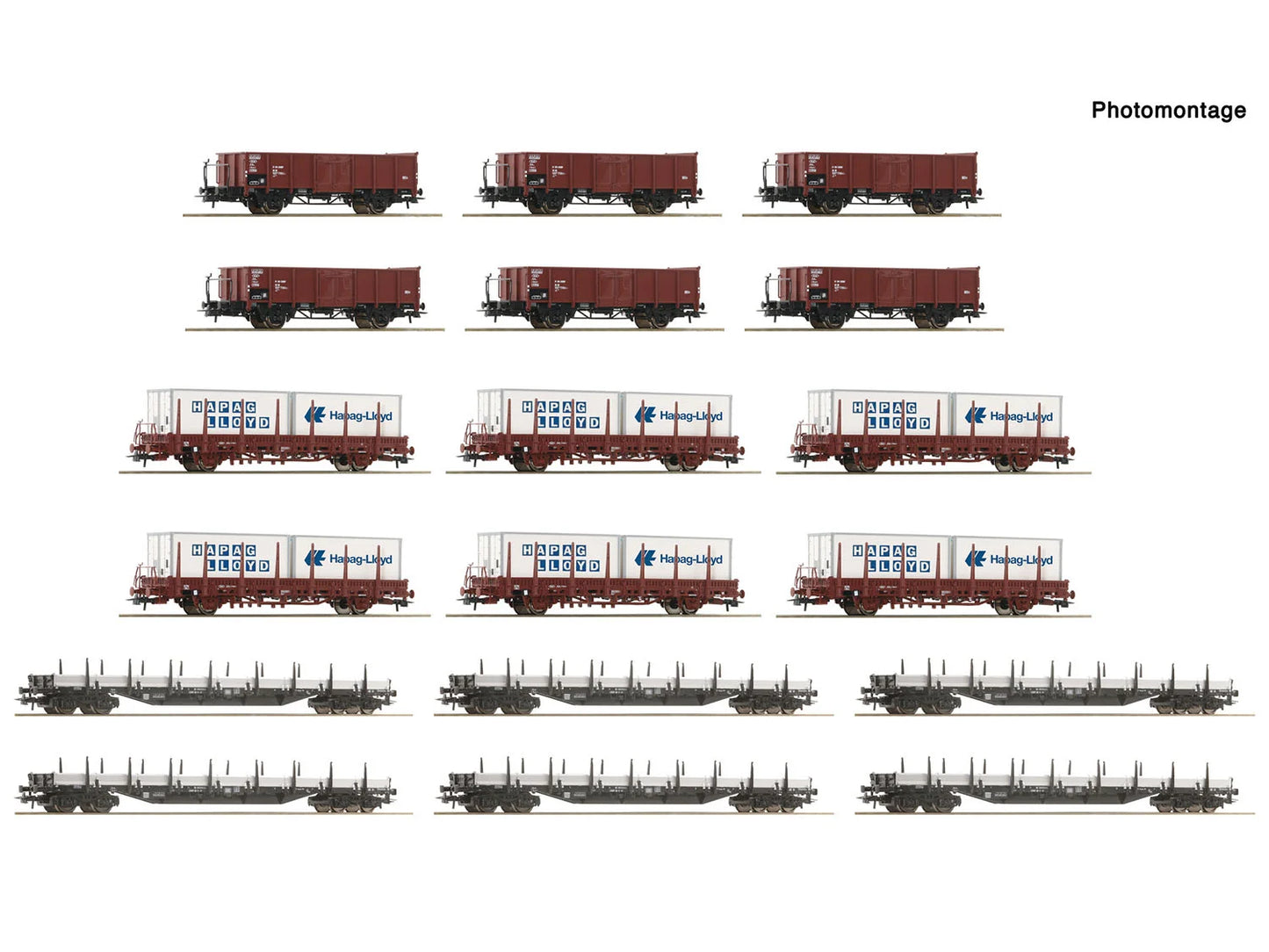 Roco 6600335 Shunting Yard/Open Wagon Retailer Display Pack (18) HO Gauge