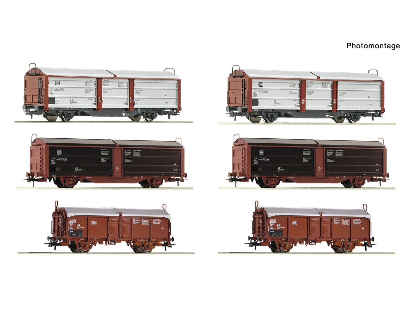 Roco 6600339 Shunting Yard Sliding Wall Wagon Retailer Display Pack (6) HO Gauge