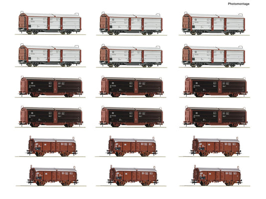 Roco 6600340 Shunting Yard Sliding Wall Wagon Retailer Display Pack(18) HO Gauge