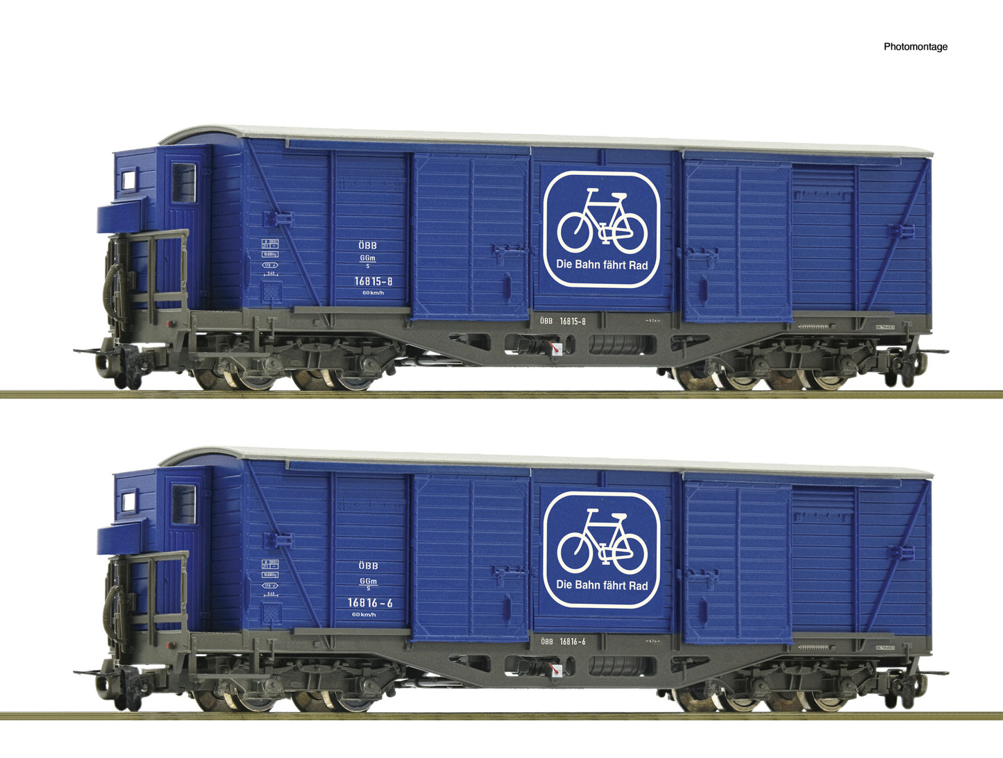 Roco OBB GGmh/s Bicycle Transportation Wagon Set (2) IV HOe Gauge RC6640003