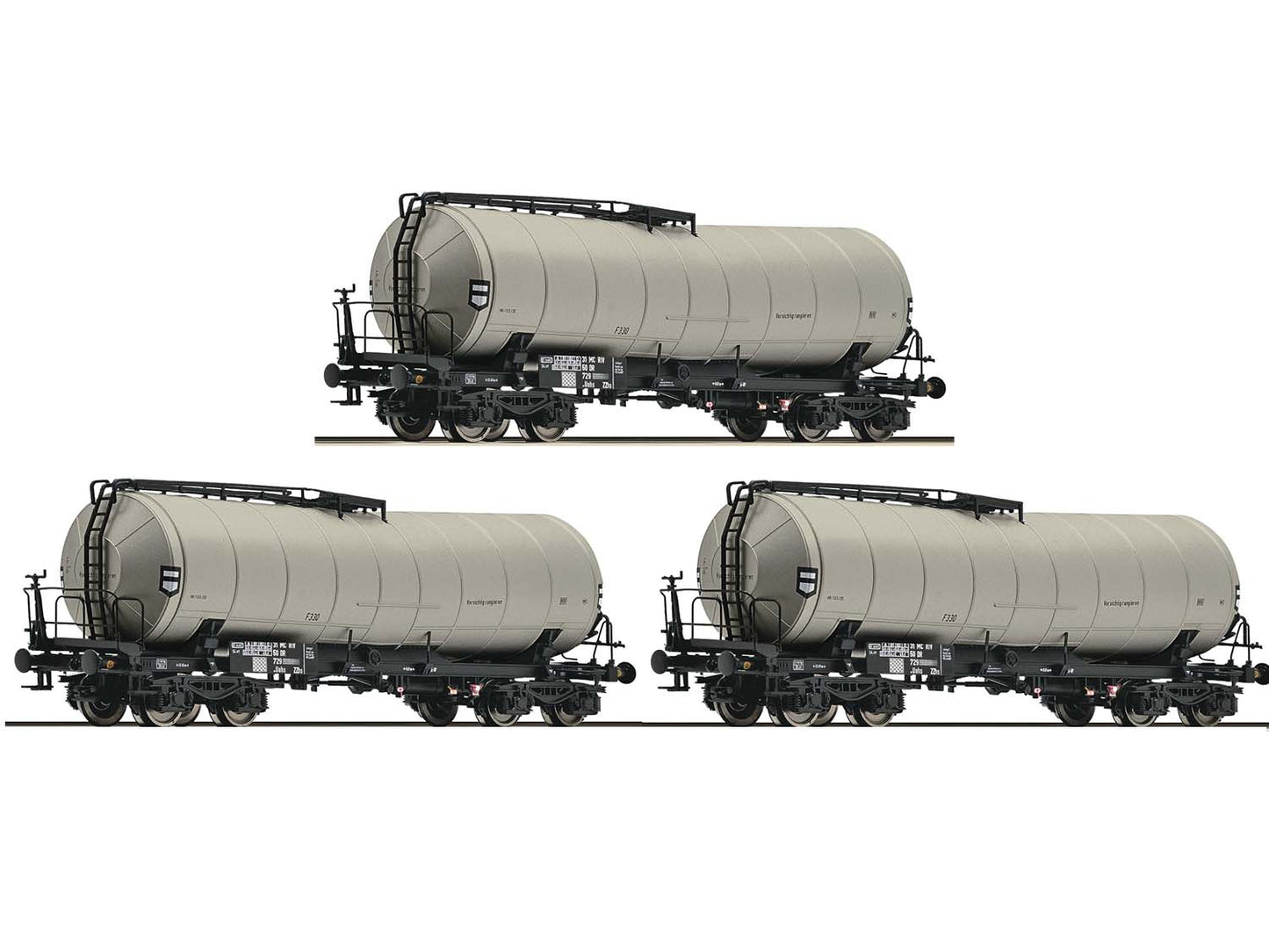 Roco DR ZZhs Bogie Tank Wagon Set (3) IV RC6680001 TT Gauge