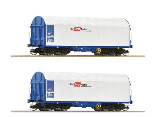 Roco Rail Cargo Austria Sliding Tarpaulin Wagon Set (2) VI RC6680007 TT Gauge