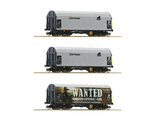 Roco Captrain Shimmns Tarpaulin Wagon Set (3) VI RC6680023 TT Gauge