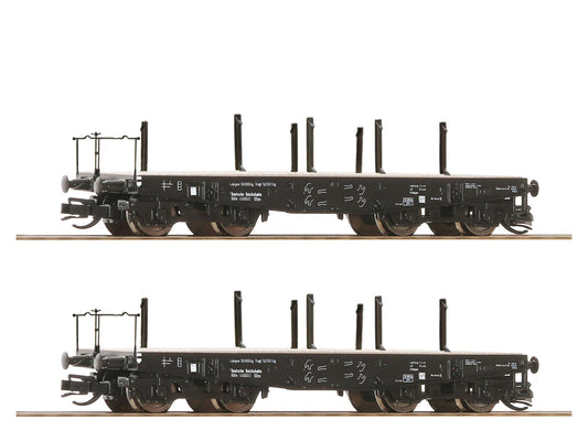 Roco DRG Ssys Bogie Stake Wagon Set (2) II RC6680034 TT Gauge