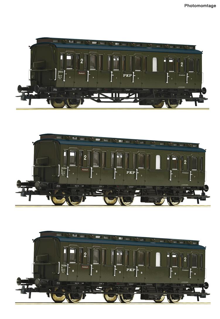 Roco 74020 PKP Coach Set (3) IV HO