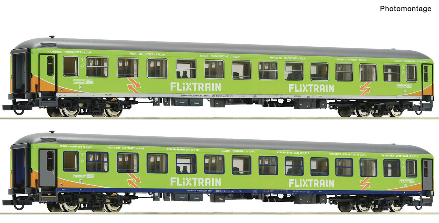 Roco 74193 Flixtrain Coach Set (2) VI HO
