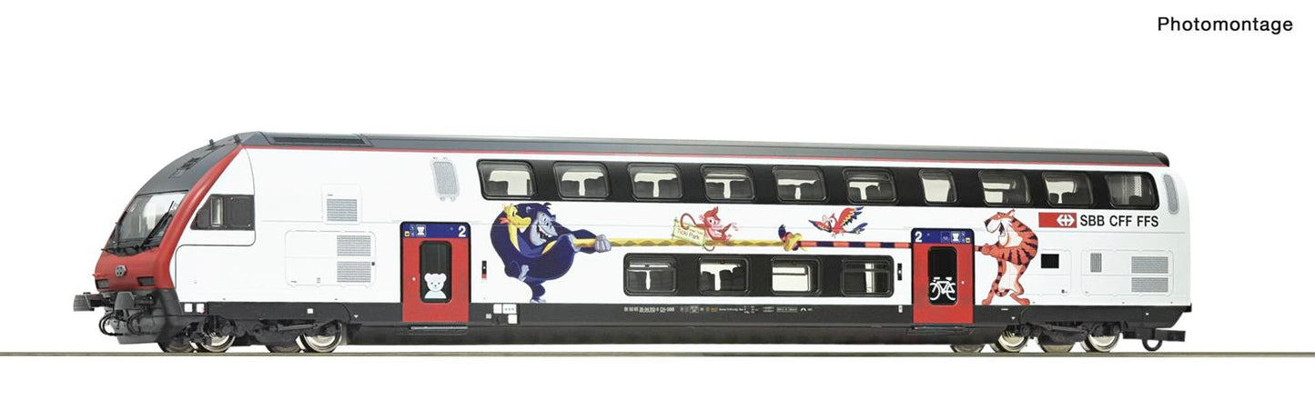 Roco 74718 SBB 2nd Class Bi-Level Control Coach VI HO