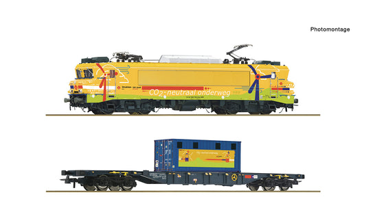 Roco Strukton Rail 1756 Electric Loco & Battery Wagon VI RC7500117 HO Gauge