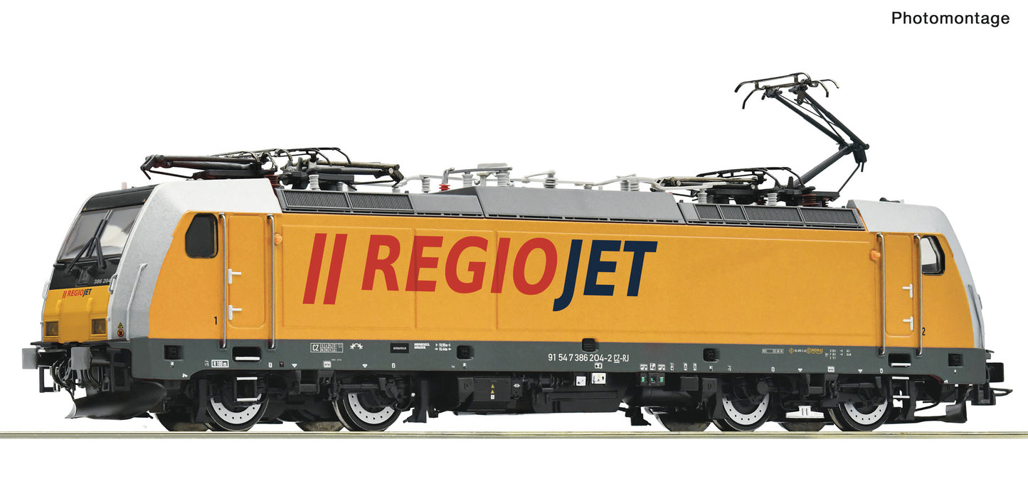 Roco CD Regiojet Rh386 204-2 Electric Locomotive VI (AC-Sound) 7520102 HO Gauge