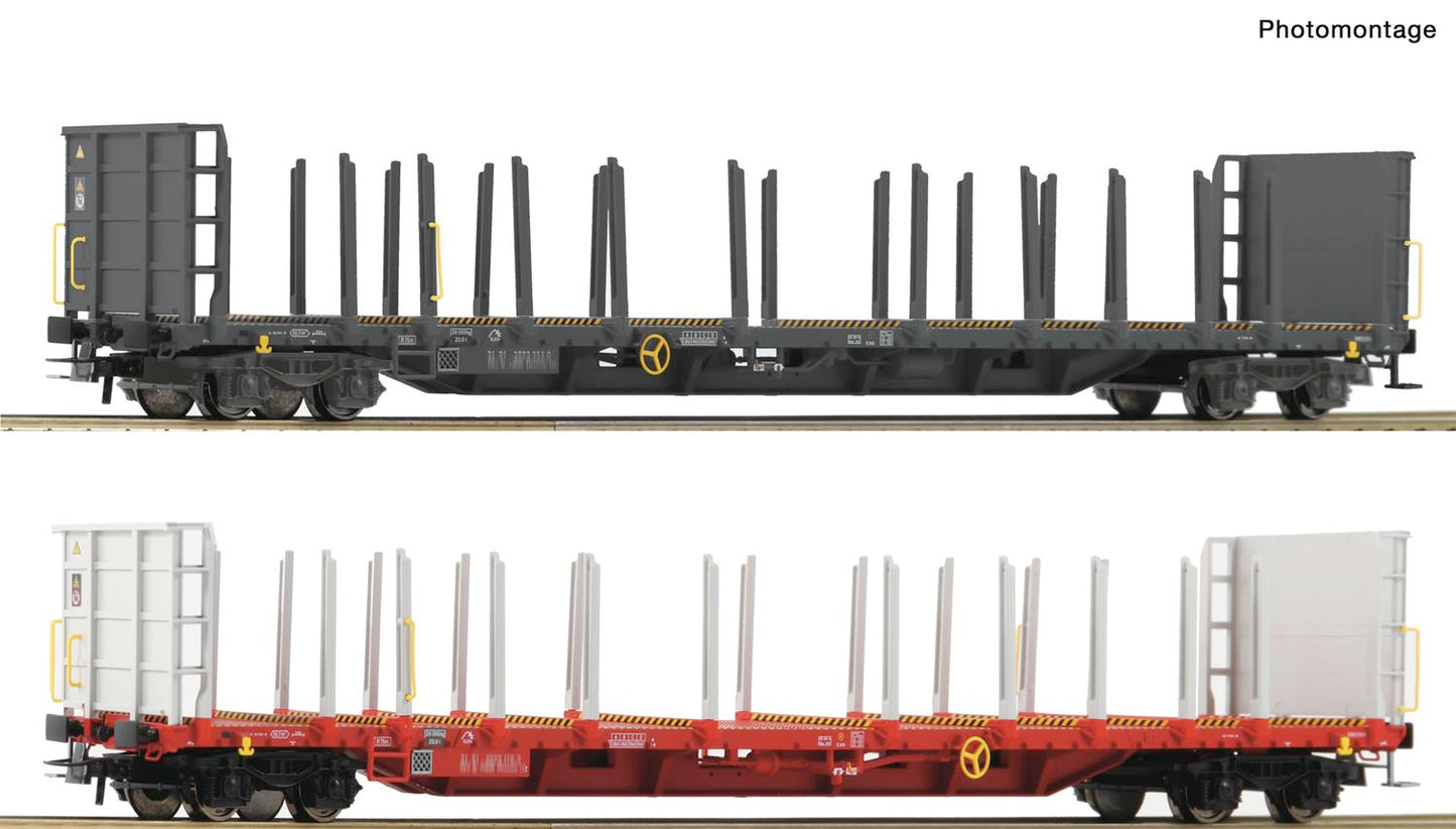 Roco 76021 OBB Timber Transportation Wagon Set (2) VI HO