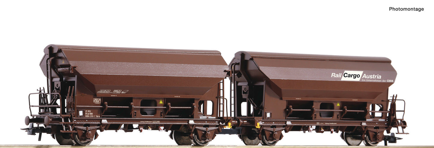 Roco OBB Tdrrs Swivel Roof Hopper Double Wagon Unit V HO Gauge RC76022