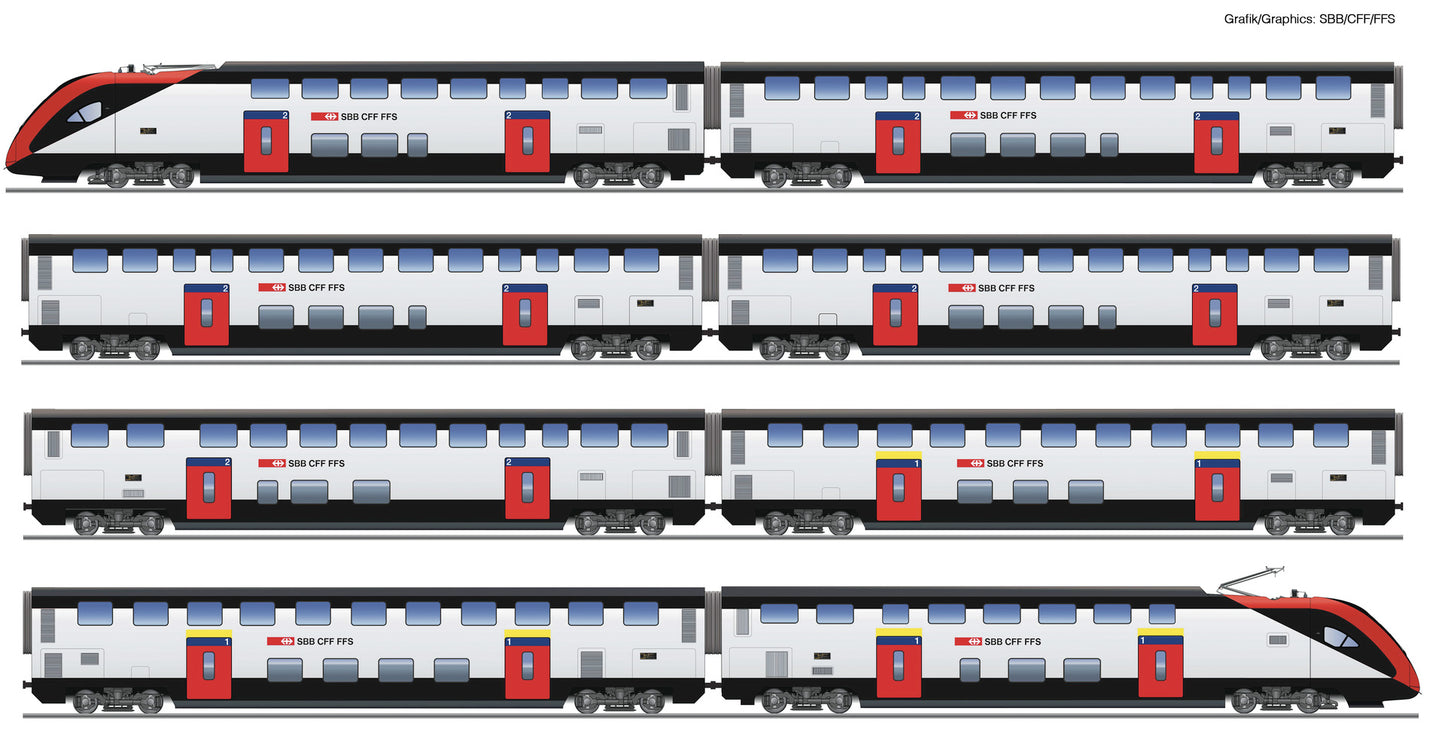 Roco SBB RABe502 8 Car Bi-Level EMU VI HO Gauge RC7700007