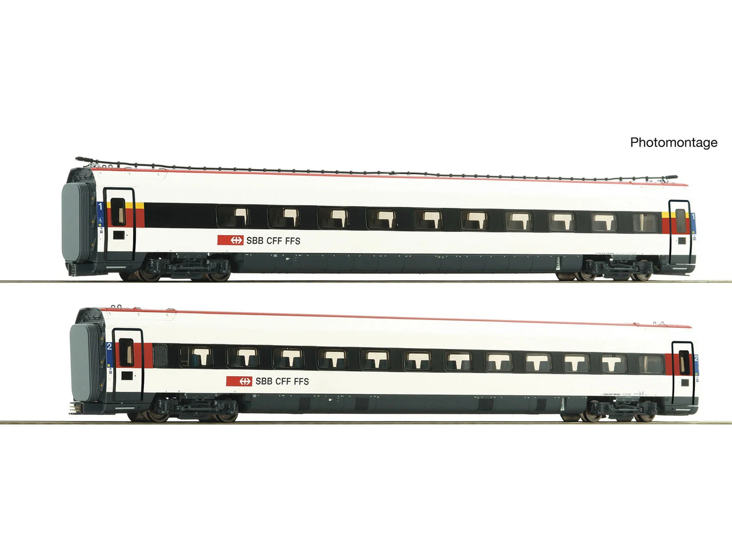 Roco 7700037 SBB ICN Intermediate Coach Set (2) VI HO Gauge