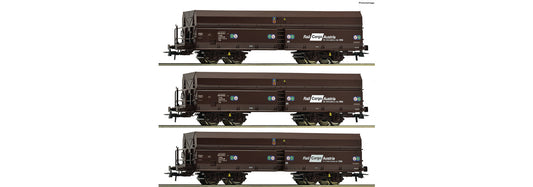 Roco OBB Fals Side Discharge Wagon Set (3) VI RC77019 HO Gauge