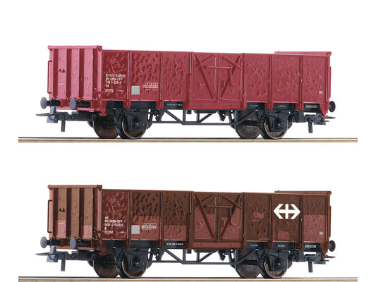 Roco SBB E/Es Open Wagon Set (2) IV RC77034 HO Gauge