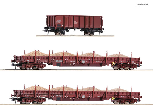 Roco 77041 DR Sand Train Wagon Set 1 (3) IV HO