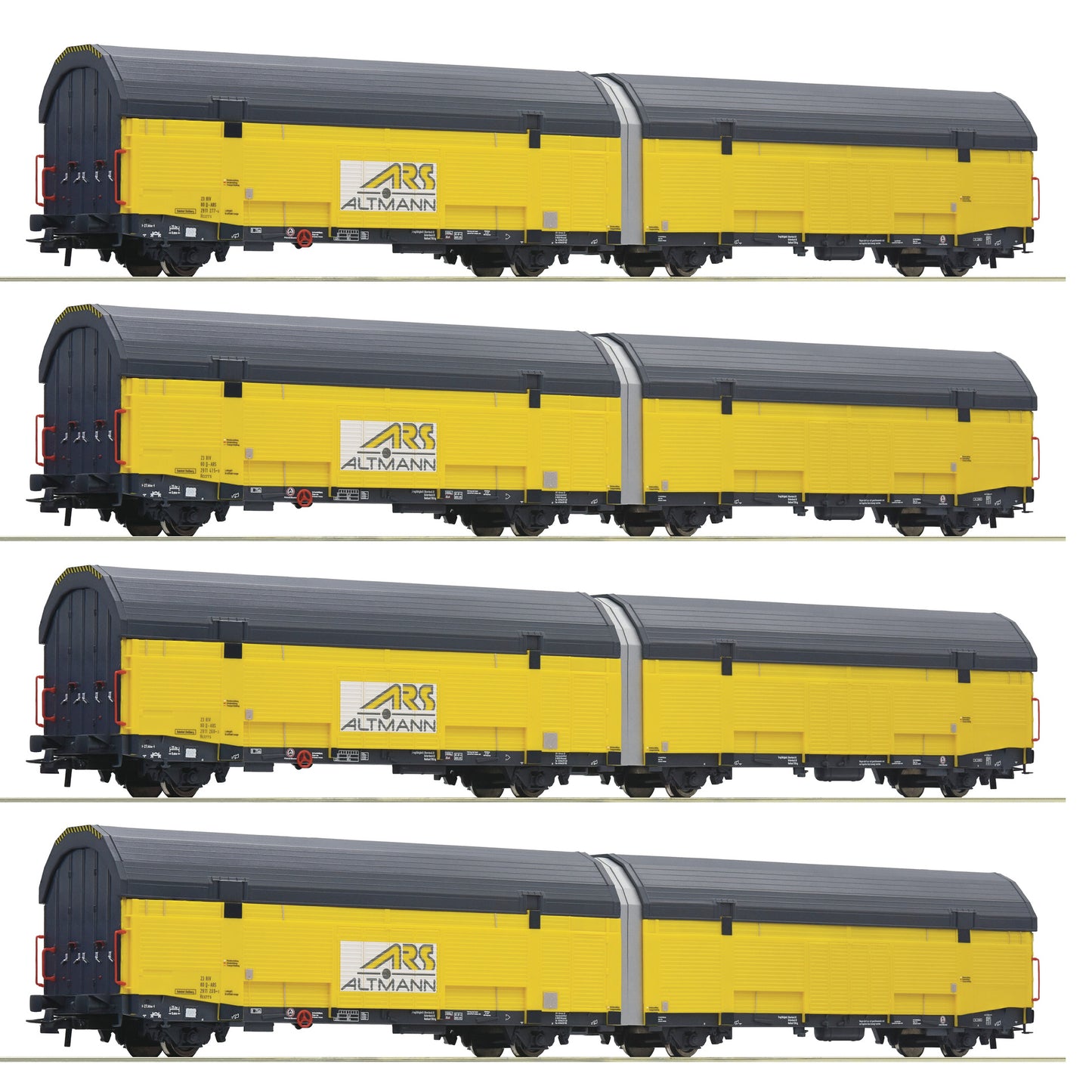 Roco ARS Altmann Hccrrs Covered Car Transporter Set (4) VI HO Gauge RC77049