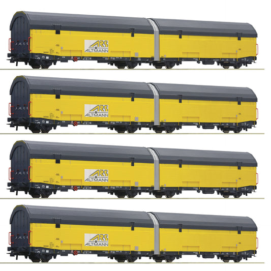 Roco ARS Altmann Hccrrs Covered Car Transporter Set (4) VI HO Gauge RC77049