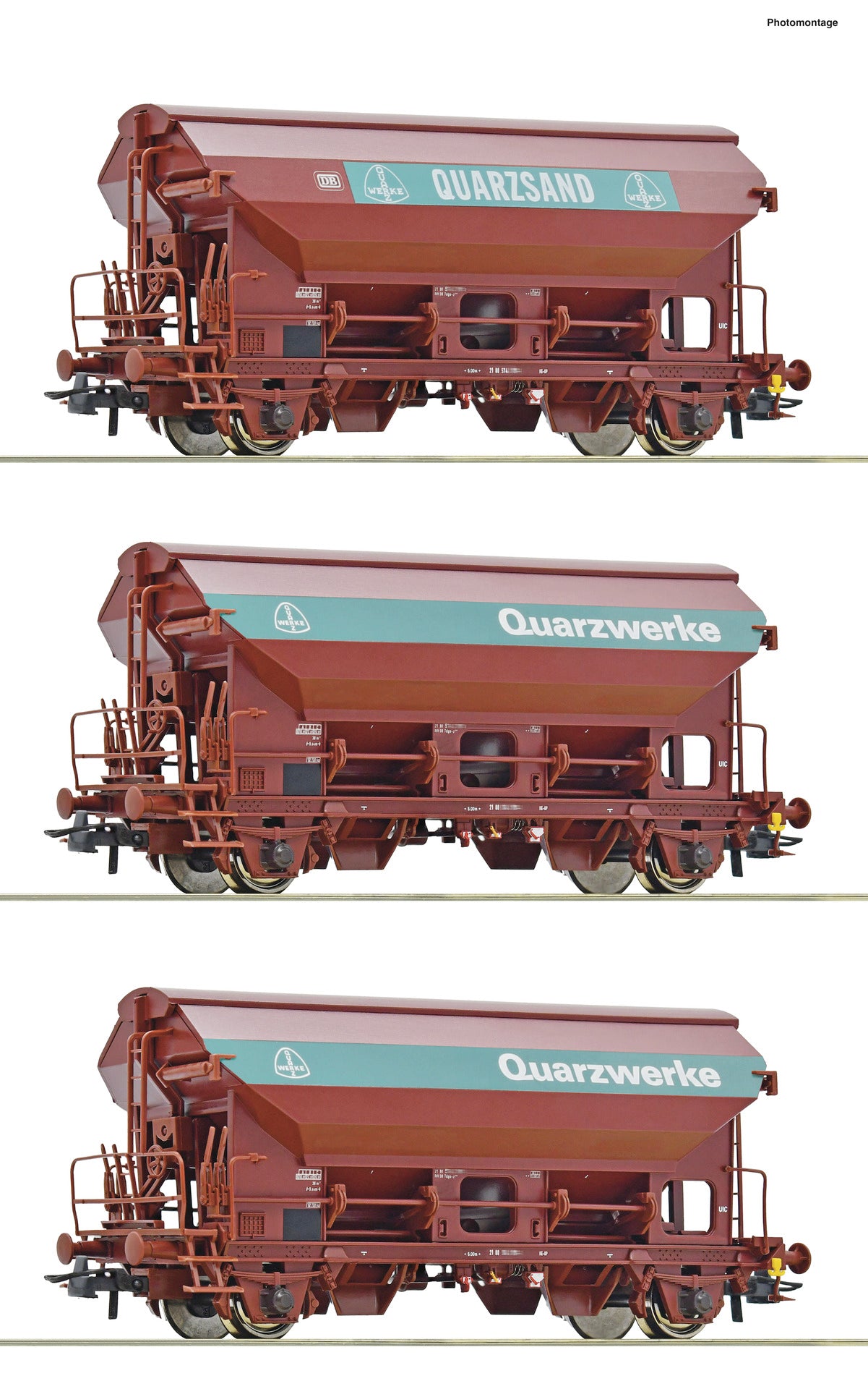 Roco DB Tdgs Swivel Roof Hopper Wagon Set (3) IV HO Gauge RC77052