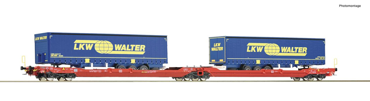 Roco 77385 DBAG T3000e Articulated Double Pocket Wagon VI HO