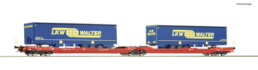 Roco 77385 DBAG T3000e Articulated Double Pocket Wagon VI HO