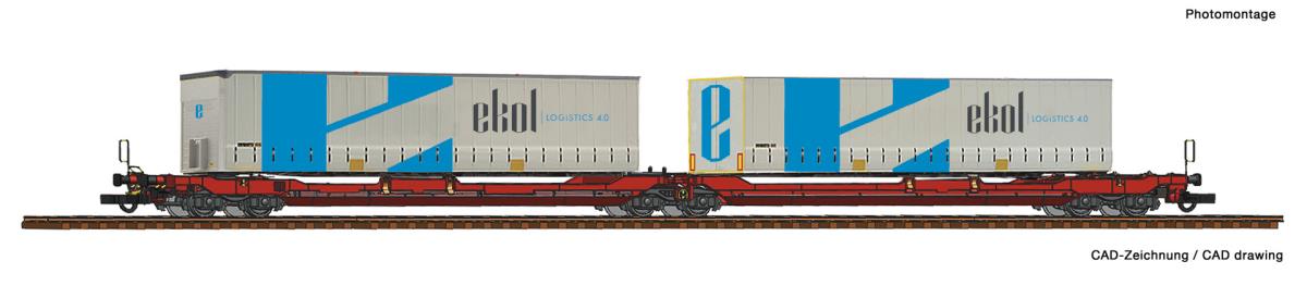 Roco 77386 DBAG Sdggmrs738 Double Pocket Wagon Ekol VI HO