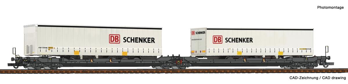 Roco 77390 KombiVerkehr Sdggmrs738 Double Pocket Wagon DB Schenker VI HO
