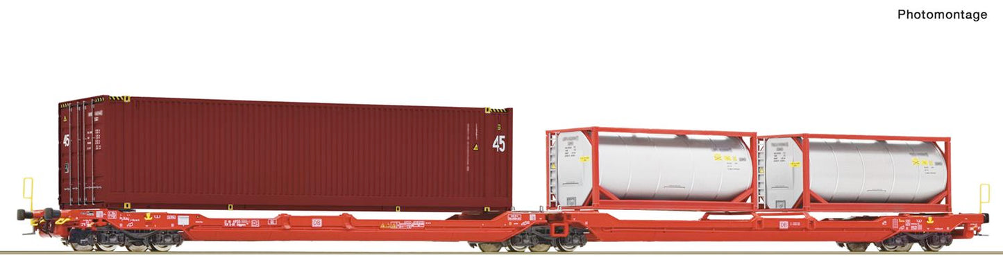 Roco 77400 DBAG T3000e Articulated Double Pocket Wagon VI HO