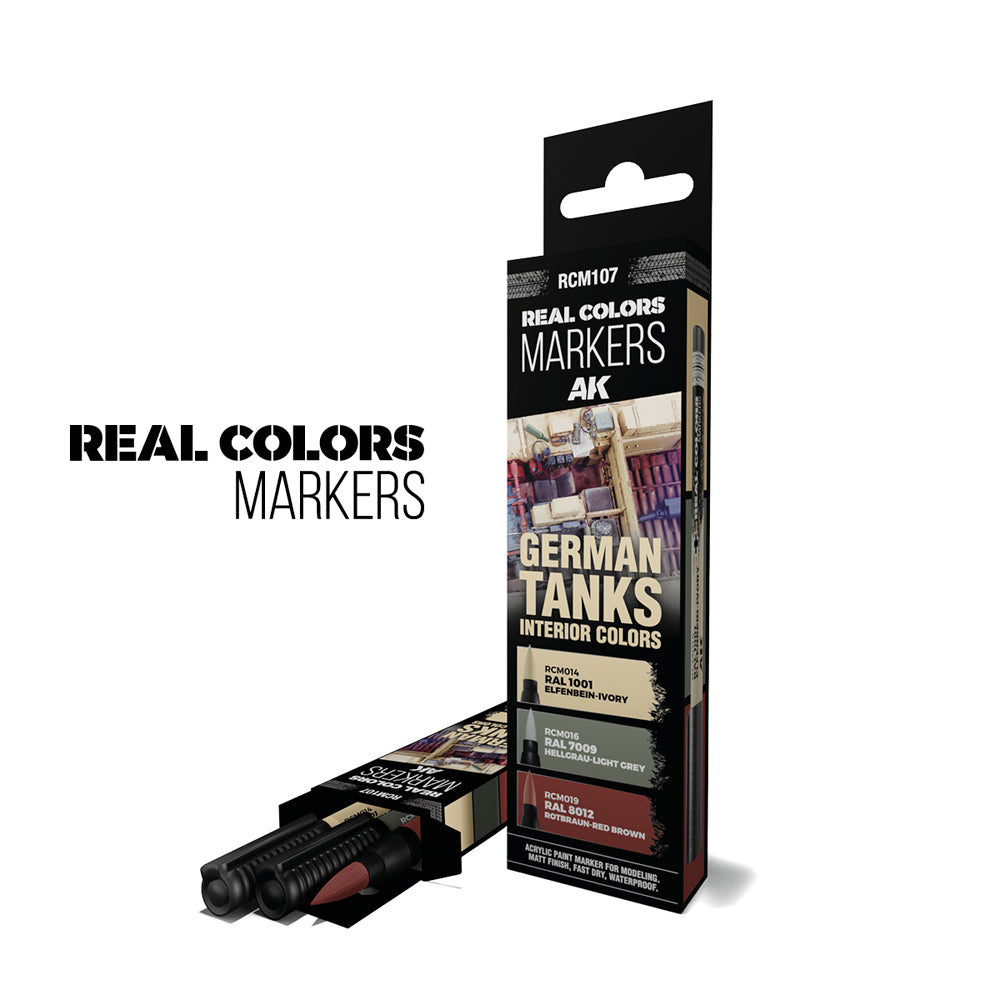 AK Interactive Real Colours Markers - German Tanks Interiors - Set of 3 RCM107