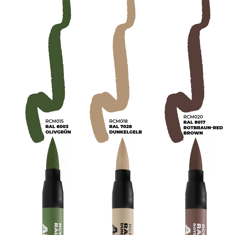 AK Interactive Real Colours Markers - Late German AFV Camouflage 3 Set RCM108