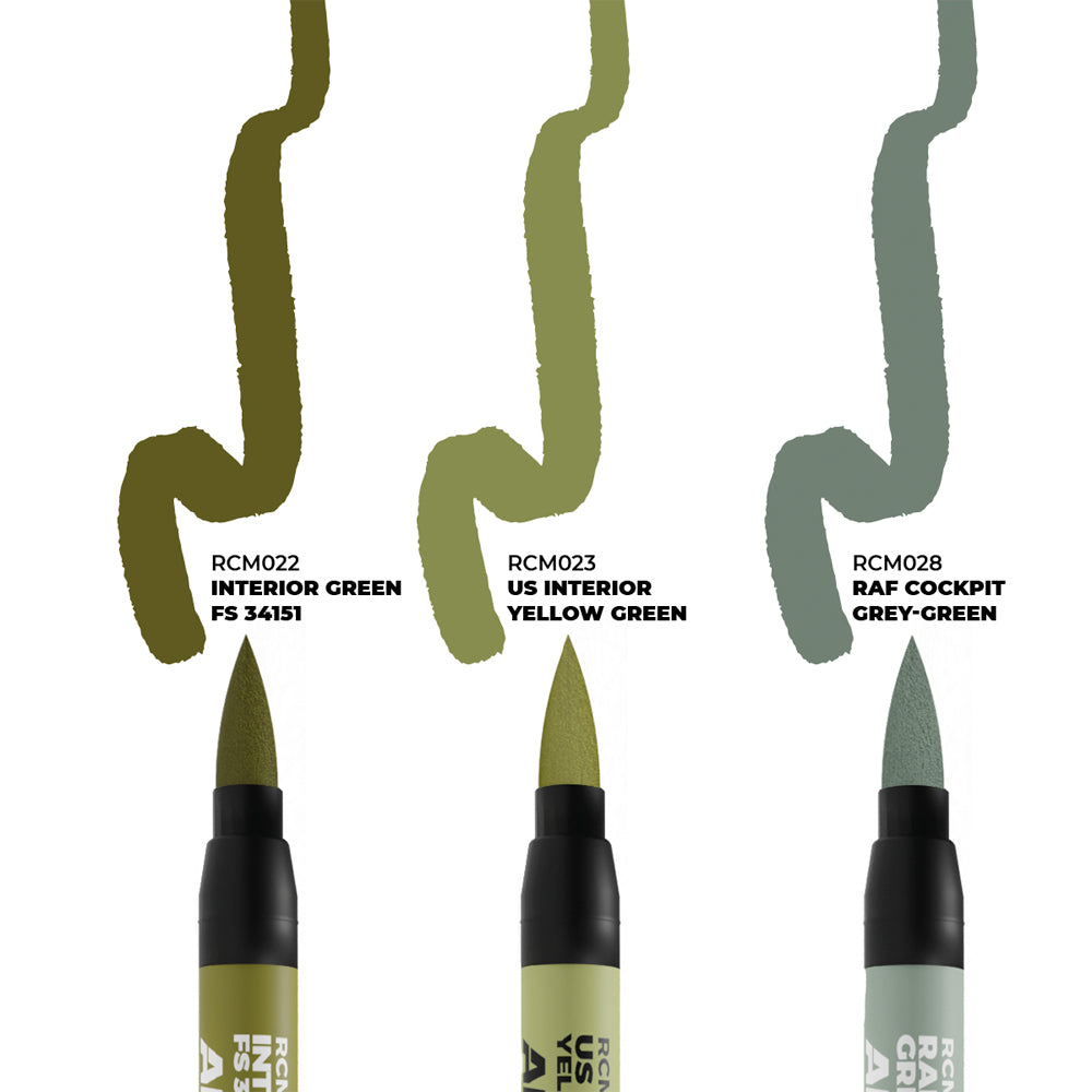 AK Interactive Real Colours Markers - WWII Allied Aircraft Cockpits 3 Set RCM109