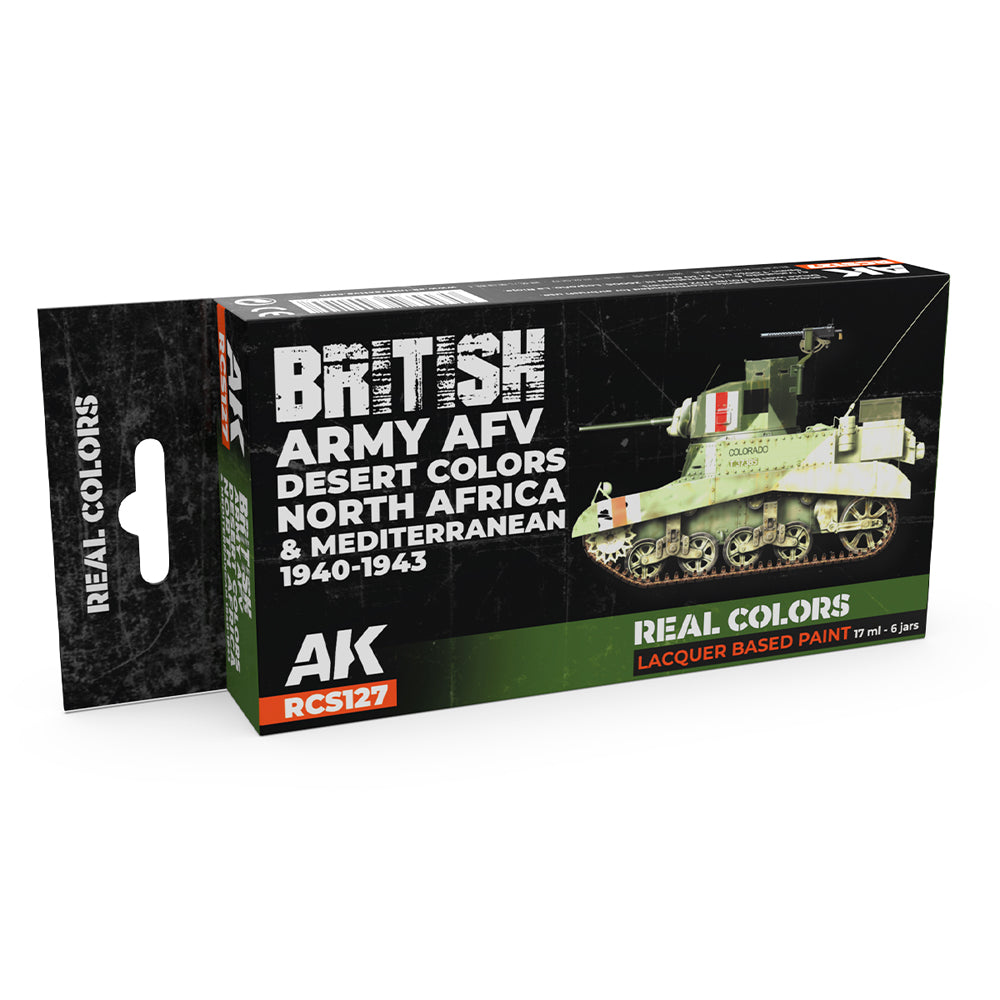 AK Interactive RCS127 British AFV Desert Colours 1940-43 Lacquer-Based Paint Set